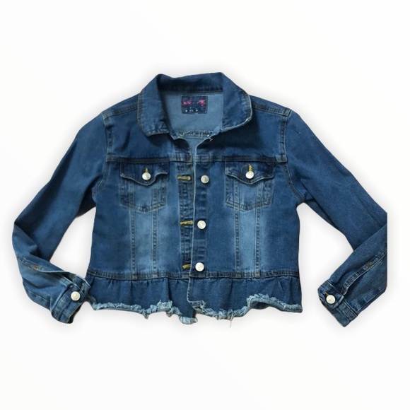 Wallflower Other - Wallflower Ruffle Hem Jean Jacket Girls
